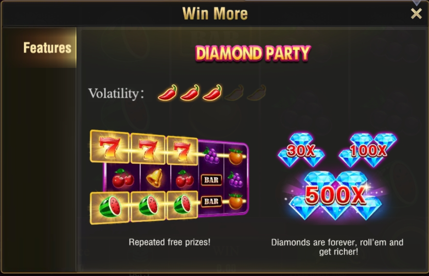DIAMOND PARTY สล็อตค่าย Jili Slot